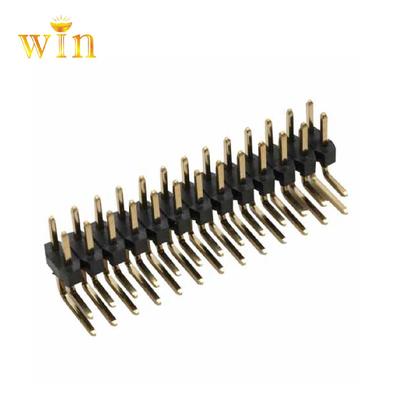 2.54mm Pin Header Dual Row Right-angle pins quantity can be customized