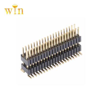 0.8mm Pin Header Double Rows with Tow Plastic body SMT Vertical PCB Connector
