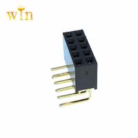 2.54mm Female Header Double Row Right-angle Through Hole Technology DIP PCB Connector