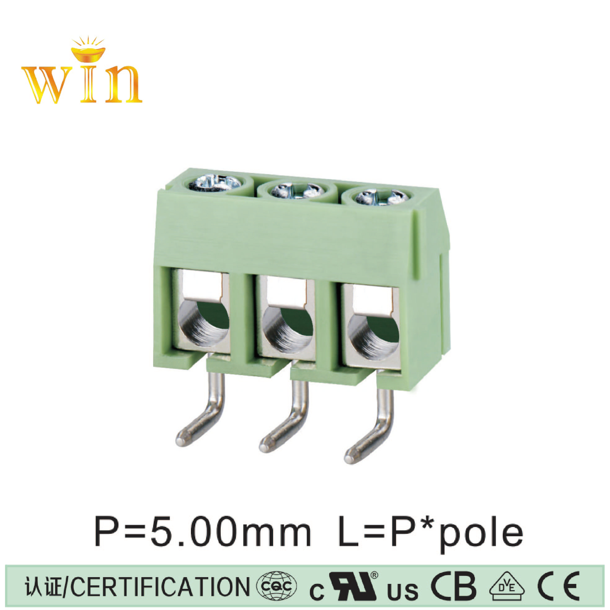 Right angle Terminal Block Wire Protector with Screw Pitch=5.0mm CA350-00R